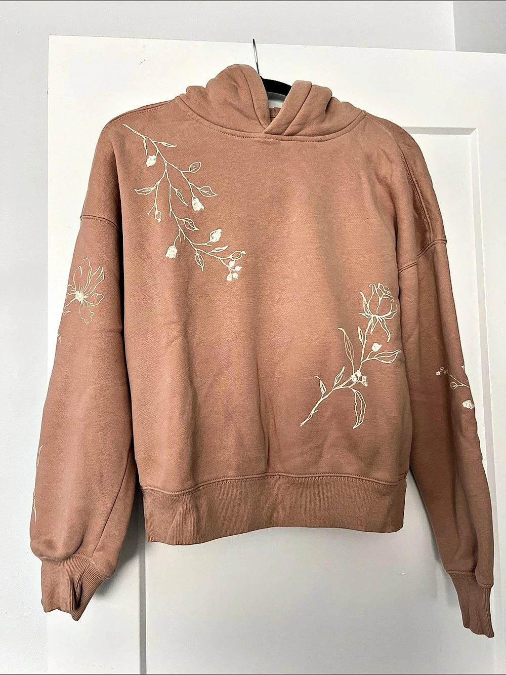Abercrombie & Fitch Soft A&F Collection Floral Graphic Popover Hoodie Brown XS
